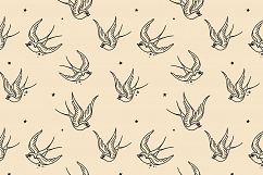 Traditional Swallows seamless Vector Pattern Product Image 3