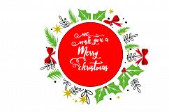 Merry Christmas-SVG Cut File-Coffee Mug Design-Greeting Card Product Image 3