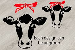 Cow Head whit Bandana SVG, cowboy western Farm Milk 776S Product Image 2