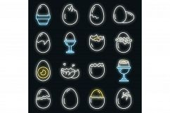 Eggshell icons set vector neon Product Image 1