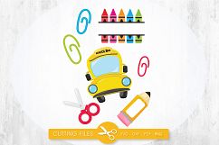 School Supplies cutting files svg, dxf, pdf, eps included - cut files for cricut and silhouette - Cutting Files SG Product Image 1