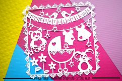 New baby paper cut SVG  DXF  EPS files Product Image 1