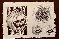 Halloween Pumpkin Engraving Style Product Image 1