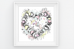 Unicorn and Hearts Wall Art Product Image 2