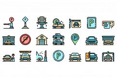 Underground parking icons vector flat Product Image 1