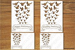 Happy Birthday, Happy Anniversary, Wedding Anniversary, Greeting Card blank SVG files for Silhouette Cameo and Cricut. Clipart PNG included. Product Image 1