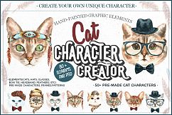 Watercolor Cats.Animal creator Product Image 1