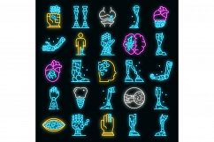 Artificial limbs icons set vector neon Product Image 1