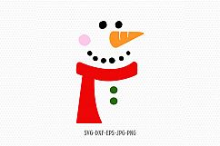 Cute snowman face svg, Christmas snowman, let it snow snow Product Image 1