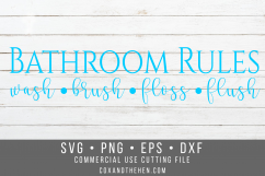 Bathroom Rules Wood Sign Stencil SVG Product Image 1