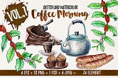 Watercolor Coffee (promo 50%) Product Image 1
