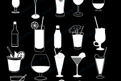 drinks silhouette svg / Drinks / drinking glass / drinks clipart / High Quality / black and white silhouette / 300 dpi / EPS / SVG / PNG Product Image 3