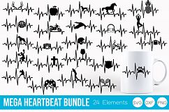 Mega Heartbeat Bundle SVG, DXF, PNG Bundle Cut Files  Product Image 1