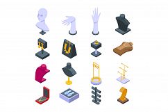 Jewelry dummy icons set, isometric style Product Image 1