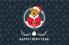 Santa Deer Christmas Card Product Image 1