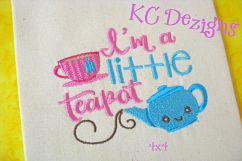 I&#039;m A Little Teapot Machine Embroidery Design Product Image 3