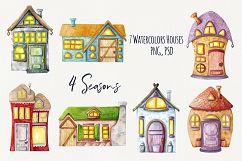 4 Seasons - Watercolor Houses Product Image 2