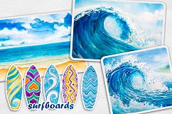 Surfing. Watercolor set. Product Image 2