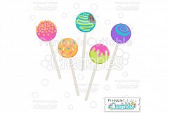 Birthday Cake Pops SVG Cut File &amp; Clipart