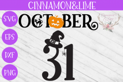 October 31 Halloween Wood Sign SVG Cut File Product Image 1