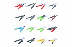 Secateurs icons set, isometric style Product Image 1