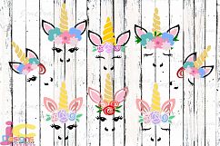 Unicorn svg - Unicorn face, Gold Horn Eps, Dxf, Png Cut file Product Image 2