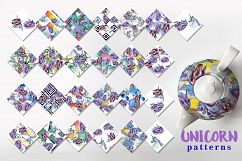 Magical purple unicorn PNG watercolor set Product Image 3