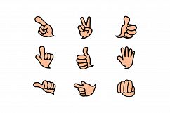 Vector Hand Icon Symbol Set Product Image 1