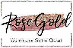 Brush Strokes-Watercolor clipart-Watercolor splashes-Ink splatter clipart-Planner clipart-commercial use-Watercolor Swipes-Rose Gold Clipart Product Image 1