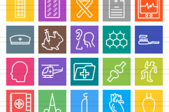 100 Medical General Line Multicolor B/G Icons Product Image 2