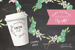 Watercolor Cactus Floral Garlands Flower Wreath Clipart Set Product Image 2