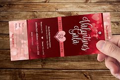 Red Hearts Valentines Gala Ticket Template Product Image 8
