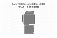 Sony PS3 Gaming Console Vinyl Skin Vector Cut File Template  Product Image 1