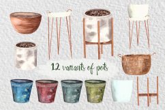 Watercolor Indoor Plants Clip Art Set Product Image 3