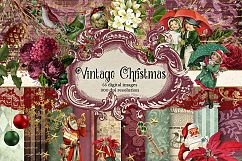 Vintage Christmas Digital Scrapbooking Kit Product Image 1