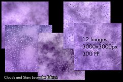 Clouds and Stars Lavender Edition Backgrounds - 12 Images Product Image 2