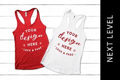 Red Next Level 1533 Mockup Summer Apparel Tank Top Flat Lay Product Image 1