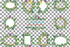 Herbs and Spices frames watercolor clip art pack, watercolor herb leaves borders. PNG, jpg, svg, vector illustrator &amp; corel files included Product Image 15