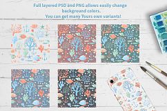 Sea Life Watercolor Seamless Pattern Product Image 2