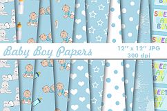 Baby Boy, Baby Shower, Blue Baby Patterned, Scrapbooking Product Image 3