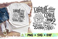 Coffee Zombie HedgeHog, Caffeine, Morning Vibes, SVG, DXF Product Image 1