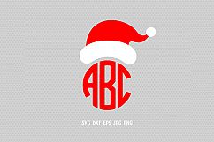 Santa hat monogram svg, Santa svg, christmas svg Product Image 1