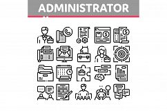 Administrator Business Collection Icons Set Vector Product Image 1