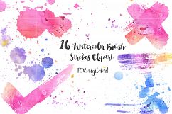 Watercolor Brush Strokes Clip Art Product Image 1