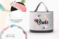 10 Watercolor Feathers Wreaths Garlands Clipart Pretty Mix Product Image 5