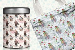 Christmas watercolor seamless patterns Product Image 7
