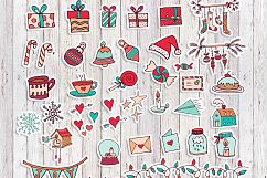 Sweet Christmas: hand drawn set with cute animals Product Image 7