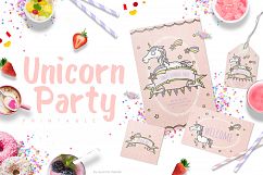 Unicorn Party Printables - Birthday Invitation Set Product Image 1