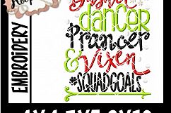 Dasher Dancer Prancer And Vixen - Christmas embroidery Product Image 2