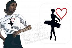 Ballerina Monogram Frame Machine Embroidery Design 3 Sizes Product Image 1